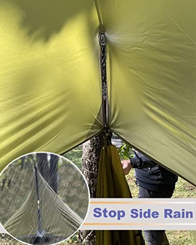 Sunyear Camping Hammock-Hammocks with Net and Rain Fly Tarp - Portable Single&Double Lightweight Nylon Parachute Hammocks with Hammock Tree Straps for Backpacking Hiking Travel Camping Indoor Outdoor - Image 6
