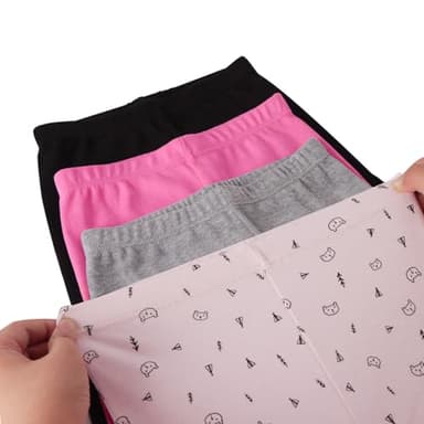 GLASH Kids Girls Pants, 4 Pack 2T/24M Girl Leggings Pink Bears/Dark Pink/Black/Grey - Image 2