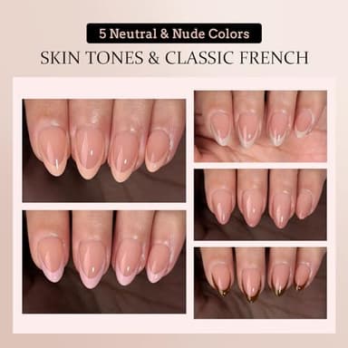 BTArtboxnails XCOATTIPS Press on Nails - French Tip Press on Nails, Fall Nails Short Almond Nail Tips, Skin Tones Soft Gel Nails False Nail, Soak Off Acrylic Nails Extensions Art - Image 4