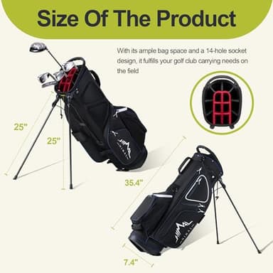 GoHimal 14 Way Golf Stand Bag, Golf Bags for Men with Stand,Top Dividers Ergonomic with 10 Pockets - Image 2