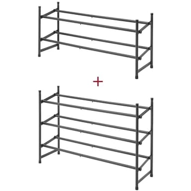 Tajsoon Expandable Shoe Rack for Closet 2 Tier, 28“-41“ Adjustable & Stackable Shoe Shelf Storage, Metal Shoe Rack Organizer for Front Door Entrance, Closet, Garage, Entryway, Black - Image 8