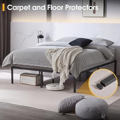 BedsPick Queen Bed Frame, Metal Platform Bed Frame Queen Size, Heavy Duty Sturdy Mattress Foundation, Noise Free, Easy Assembly, Steel Slats Support, No Box Spring Needed, Black - Image 8