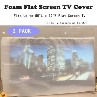 2 Pack Foam Flat Screen TV Cover for TV Protection During Storage, Moving, or Renovation,Fits Up to 55"L x 32"W Flat Screen TV(Fits TV Screens up to 55") - Image 7