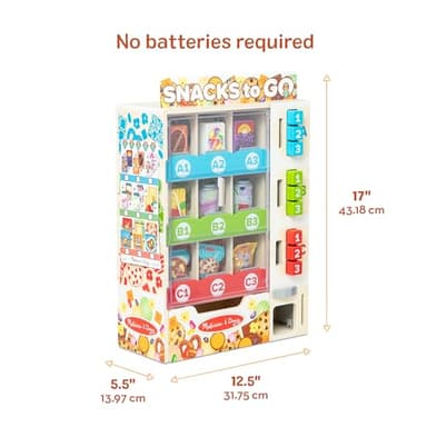 Melissa & Doug Sort-Stock-Select Wooden Vending Machine Toy with Play Food, Mini Vending Machine Toys & Play Money, Preschool Toys for Kids Ages 3+ - Image 3