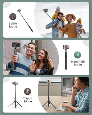 Sensyne 68" Phone Tripod & Selfie Stick, Lightweight All in One Phone Tripod Integrated with Wireless Remote Compatible with All Cell Phones for Selfie/Video Recording/Photo/Live Stream/Vlog（Black） - Image 4