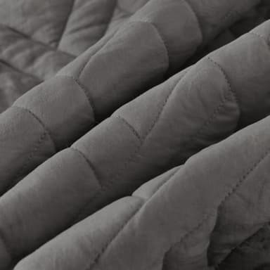 HORIMOTE HOME Quilt Set King Size Grey, Classic Geometric Diamond Stitched Pattern,Microfiber Ultra Soft Lightweight Bedspread Coverlet for All Season, 3 Piece Includes 1 Quilt and 2 Shams - Image 3