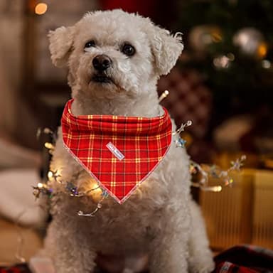 Bobo Rainbow Dog Bandana, 1PC Christmas Dog Bandanas Girl Boy Bibs Scarf Holiday Soft Dogs Kerchief Pet Bandanas Small Medium Large for Dogs Gift - Image 5