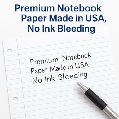 WritePads Loose Leaf Notebook Paper, 8"x10-1/2" Wide Ruled Lined Paper, Bulk Filler Paper, 3 Hole Punched For 3 Ring Binder, 150 Sheets/Pack, 24PK Per Carton, 3600 Sheets, Made In USA - Image 2