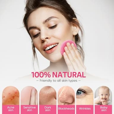 GAINWELL 50-Count Compressed Facial Sponges for Daily Facial Cleansing and Exfoliating, 100％ Natural Cosmetic Spa Sponges for Makeup Remover, Reusable, Pink - Image 5
