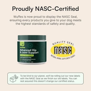 Wuffes Advanced Dog Hip and Joint Supplement with Glucosamine, Chondroitin, Omega 3, MSM, and Green Lipped Mussel, 30 Pork Flavored Chews for Large Dog Breeds - Image 2