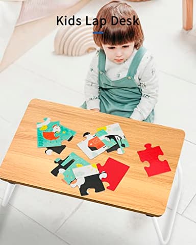 Ruxury Folding Lap Desk Laptop Stand Bed Desk Table Tray, Breakfast Serving Tray, Portable & Lightweight Mini Table for Sofa Couch Floor - Wood - Image 5