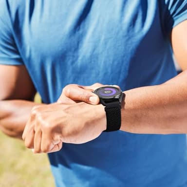 ANNEFIT Stretchy Nylon Watch Band for Men Women, Adjustable Elastic Watch Straps with Quick Release, Replacement Wristband 20mm with Black Buckle (Black) - Image 6