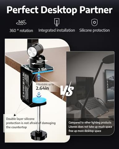 2Pack Video Conference Lighting, Zoom Lighting for Computer with Clamp, 30 Light Modes, Eye Caring Swing Arm Desk Light with Memory & Timing Func for Home Office, Video Call, Video Conferencing - Image 7