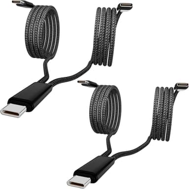 Dual USB-C Charging Cables, 2-Pack 4 ft, 2-in-1 USB C to USB C Cable, Multi Charging for iPhone 15/15 Pro/15 Pro Max/15 Plus, iPad Pro/Air/Mini, Samsung S24/S23/S22/S21, Tab S9, Google, Amazon, Tablet - Image 1