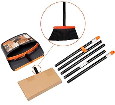 TreeLen Broom and Dustpan Set with 52" Long Handle for Home Kitchen Room Office Lobby Floor Use Upright Stand Up Stand Up Broom with Dustpan Combo - Image 7