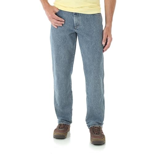 Wrangler Mens Relaxed Fit Jeans, Grey Indigo, 42W x 32L US - Image 1