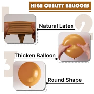 PartyWoo Light Brown Balloons 100 pcs Different Sizes of 18 12 10 5 Inch Caramel Brown Tan Boho Neutral Latex Balloon Arch Kit Garland for Birthday Wedding Baby Shower Party Decorations Brown-F10 - Image 7