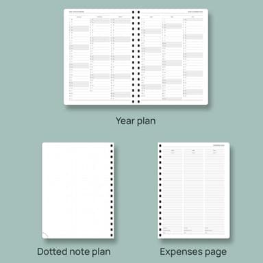 POPRUN Planner 2025-2026 (Medium - 6.5'' x 8.5'') Academic Weekly Calendar (July 2025 - June 2026) with Hourly Time Slots, Monthly Tabs, 100GSM Thick Papers, Spiral Leather Cover - Black - Image 5