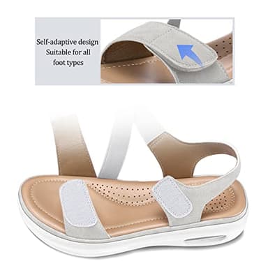 mysoft Women's Summer Walking Sandals Air Cushion Support Platform Ankle Strap Shoes Comfortable Casual Wedge Sandals - Image 6