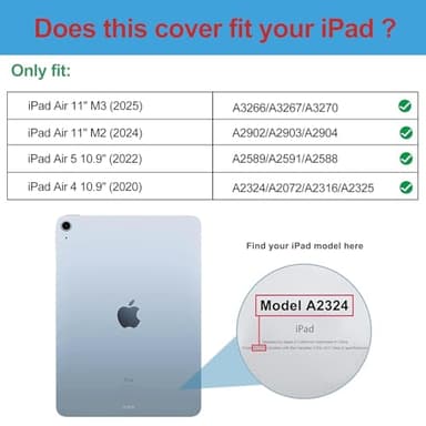 ProCase Smart Case for iPad Air 11-inch M3 M2 2025 2024/10.9 Air 5th 4th Generation 2022 2020, Protective Cover for Air 5 4 -Navy - Image 2