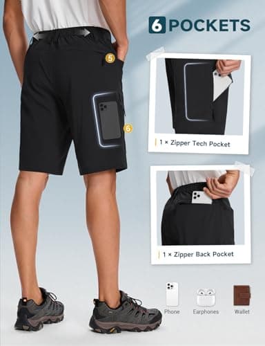Moosehill Mens Cargo Hiking Shorts Lightweight Water Resistant for Casual Golf Work Tactical Fishing with 6 Pockets(Black, 30) - Image 3