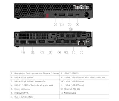Lenovo ThinkStation P3 Tiny Gen 2 Workstation with Intel Core Ultra 5 235 vPro Processor, 16GB DDR5-5600MT Memory, 512GB SSD, WiFi 7, and Windows 11 Pro - Image 3