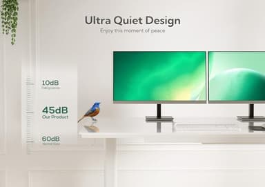 INNOVAR Glass Standing Desk with Drawers, 55×27.6 Inch Adjustable Stand Up Desk Quick Install Home Office Computer Desk, Super White - Image 6