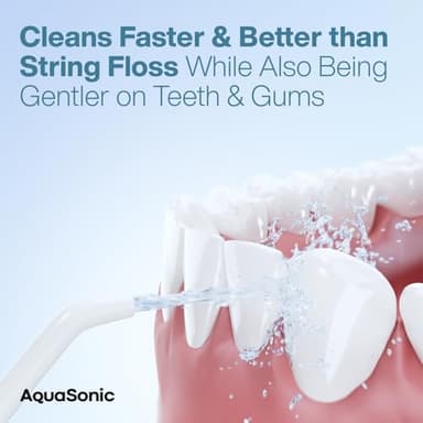 AquaSonic Water Flosser - Cordless Rechargeable Water Flossers for Teeth Cleaning - Waterproof Aqua Flosser, Portable Oral Irrigator for Dental Cleaning with 5 Jet Tips – Braces Home Travel - Image 3