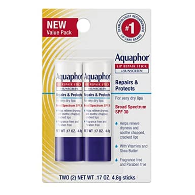 Aquaphor Lip Balm Set with Jojoba Oil and Shea Butter, Lip Repair Stick (2 x 0.17 Oz) + Repair Stick with Sunscreen SPF 30 (2 x 0.17 Oz), Fragrance Free, Paraben Free, Immediately Relieves Dryness - Image 12
