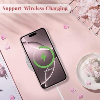 ZTOFERA for iPhone 16 Pro Max Case,Cute Pink Ribbon Bow Tie Planet Star Floral Aesthetic Phone Case,Trendy Slim Hard IMD Shockproof Protective Bumper Phone Cover for Women Girls,Cherry - Image 5