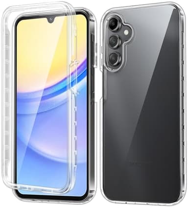 FNTCASE for Samsung Galaxy A15-5G Case: Phone Case with Built-in Screen Protector Protective Silicone Cell Phone Cover Rugged Shockproof Full Protection Slim Dual Layer Case for Men & Women Clear - Image 1