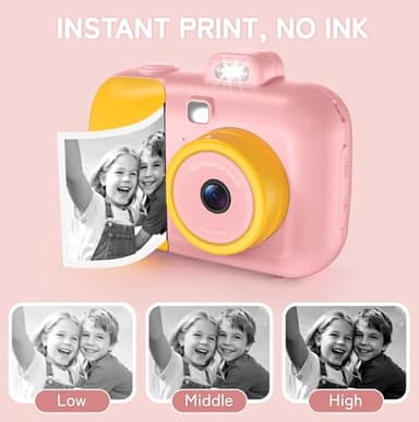 Instant Camera for Kids with Print Paper, 1080P HD Kids Camera Instant Print with 32GB SD Card, Girls Toys for Ages 5-7, Birthday Gifts for 5 6 7 8 9 Year Old Girls - Image 3
