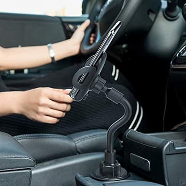Phone Holders for Your Car, Cup Holder Phone Mount, Universal Adjustable Gooseneck Cup Holder Cradle Car Mount for iPhone 16/15/14/13/12/11/Pro Max/X/Xs/XsMax/8/8Plus,Samsung,Huawei,LG, Sony(Black) - Image 6