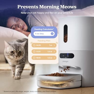 Pawsync Automatic Cat Feeder, WiFi Smart Scale Tracks Pet's Food Intake, App Control, 3.6L Timed Food Dispenser for Cats and Dogs, Up to 10 Meals Per Day, Stainless Steel Bowl, Dual Power Supply - Image 3