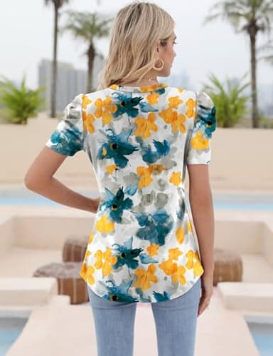 Womens Work Tops 2025 Fashion Trends Women Cute Tops Work Shirts Tops Spring Tops for Women 2025 Business Casual Tops Multi Teal M - Image 5