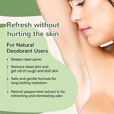 Armpit Detox Scrub 8.8 oz with Peppermint, Aloe Vera and Walnut Shell Powder, Underarm Scrub Helps on Removing Odor, Deep Cleanse & Exfoliating, also for Legs, Knee, Feet, Hands Whole Body - Image 5