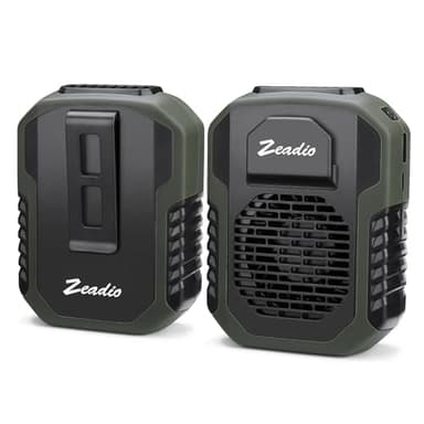 Zeadio Portable Waist Clip Fan, 3 Speeds 6000mah Battery Operated Hands-free Wearable Necklace Fan With Charging Function, for Hot Flashes Home Office Travel Outdoor Sports - Green - Image 1
