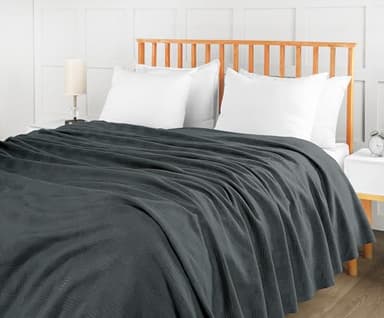 Utopia Bedding Smoke Gray 100% Cotton Blanket [Twin Size - 90x72 Inch] 350GSM Lightweight, Soft and Breathable Thermal Dorm Bed Blanket for All Seasons - Image 9