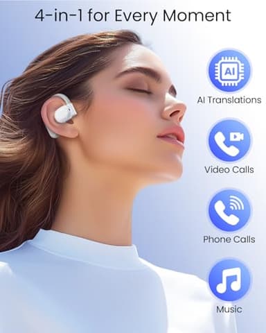 AI Translation Earbuds Real Time with Charging Case White - Image 5