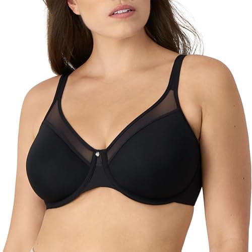 Bali Women's One Smooth U Ultra Light Illusion Neckline Underwire Bra, Black,36C - Image 1