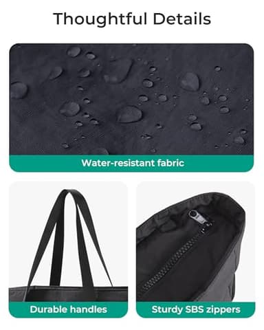 BAGSMART Tote Bag for Women with Zipper, Gym tote with Compartments, Work Tote Nurse Dance Yoga Bag for Travel - Image 6