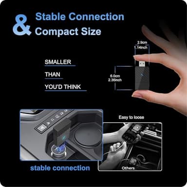 Wireless CarPlay Adapter, Convert Wired to Wireless, Plug&Play USB A/Type C Design for Cars That Built-in Wired Apple Car Play, Easy Use&Seamless Connection for iPhone iOS 10+ - Image 4