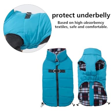 Geyecete Dog Winter Warm Coat Jacket, Windproof Snowproof, Pet Outdoor Jacket for Small to Large Dogs - Blue - XS - Image 4