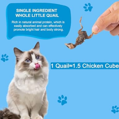 Freeze Dried Little Quail - Single Ingredient Cat and Dog Treats Natural Animal Protein Healthy Tasty Snacks for Training (85g) - Image 2