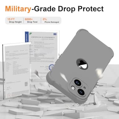 ORETECH for iPhone 15 Plus Case, with [2 x Screen Protectors] [15 Ft Military Grade Drop Test] [Full Camera Protection] 360° Full Body Shockproof Phone Case iPhone 15 Plus Cover 6.7" Space Grey - Image 4