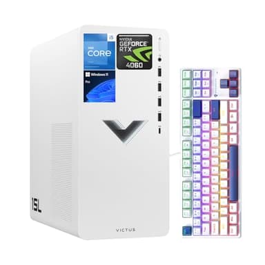 HP Victus Pro 15L RTX 4060 Tower Gaming Desktop, Intel i5-14400F (Beats Intel i7-13650HX), NVIDIA GeForce RTX 4060, 32GB RAM, 1TB SSD, Wi-Fi 6, Win11 Pro, Machenike Mechanical Gaming Keyboard Bundle - Image 1