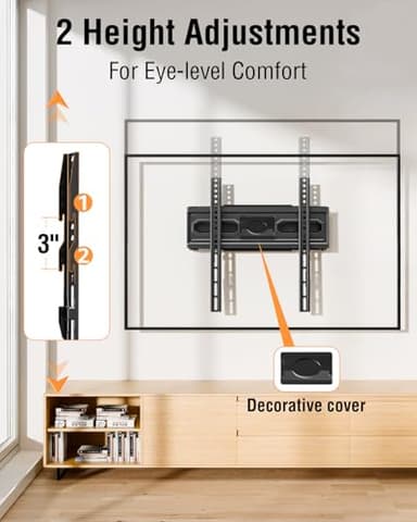 EconoMe TV Wall Mount for Most 26-65 inch tvs, Full Motion TV Mount Swivel and Tilt, Wall Mount Bracket Max VESA 400x400mm, Holds up to 99 lbs, Fits 12” 16" Wood Studs. - Image 5