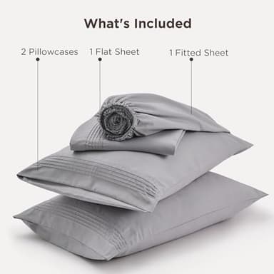 Bedsure Deep Pocket Queen Sheets Set - Fits Mattresses Up to 21 Inches Thick - 4 Piece GentleSoft Bed Sheets, Moisture Wicking, Soft & Cooling Bedsheet & Pillowcases, Easy & Secure Fit, Light Grey - Image 7