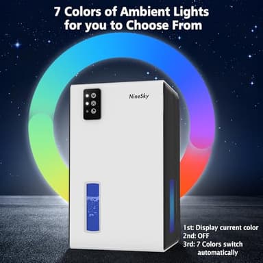 NineSky Dehumidifiers for Home, 95 OZ Water Tank, (1000 sq.ft) Dehumidifiers for Bathroom Bedroom Basement with Auto Shut Off,7 Colors LED Light(White) - Image 3