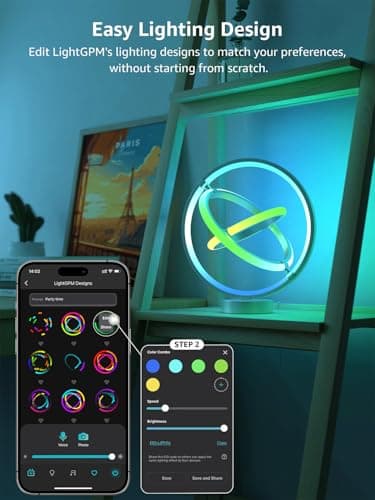 Lepro TB1 AI Smart Table Lamp, RGB+IC Addressable Color Changing Desk Light Alexa Google Home Enable, Music Sync, DIY Endless Scenes, APP Control Cool LED Lamp for Room Decor Ambient Lighting, 2.4 GHz - Image 6